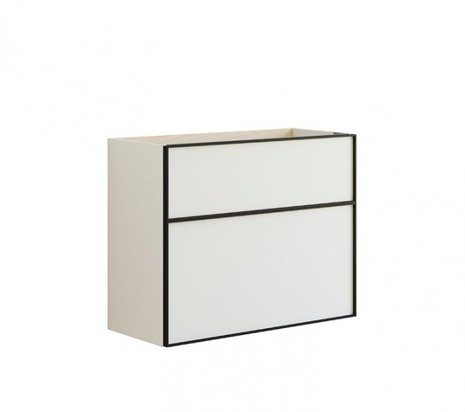 Dansani Luna Mini vaskeskab 80x64 m/skuffer - Hvid mat/sort ramme Dansani Luna Mini vaskeskab 80x64 m/skuffer - Hvid mat/sort ramme