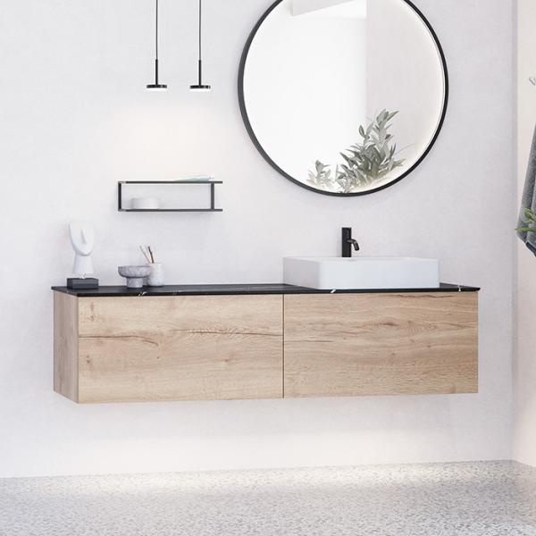 Dansani Luna Urban 160 møbelsæt m/Cube håndvask og skuffer - Natur eg Dansani Luna Urban 160 møbelsæt m/Cube håndvask og skuffer - Natur eg