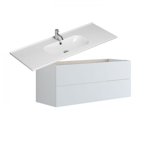 Dansani Luna Urban 120 møbelsæt m/Kantate vask og skuffer - Hvid mat Dansani Luna Urban 120 møbelsæt m/Kantate vask og skuffer - Hvid mat