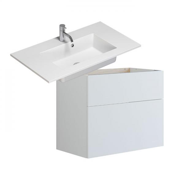 Dansani Luna Urban 80 møbelsæt m/Minore vask og skuffer - Høj - Hvid mat Dansani Luna Urban 80 møbelsæt m/Minore vask og skuffer - Høj - Hvid mat