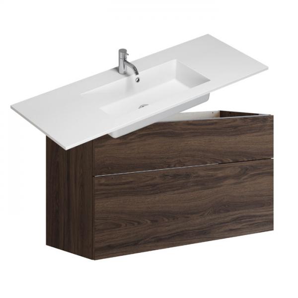 Dansani Luna Urban 120 møbelsæt m/Minore vask og skuffer - Høj - Brun eg