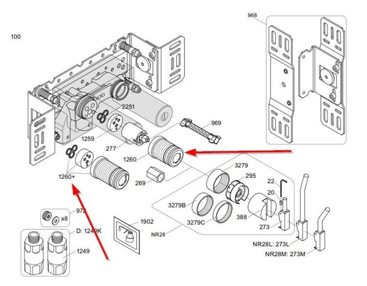 Vola Ventilhus fra 06/2020 - Forlænget 20 mm Vola Ventilhus fra 06/2020 - Forlænget 20 mm