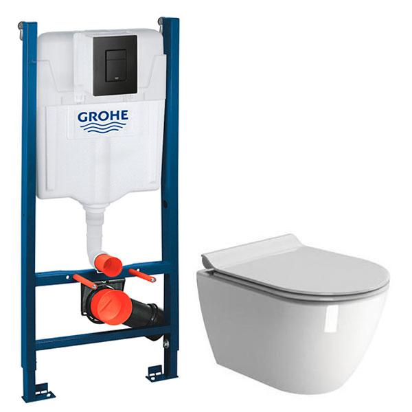 GSI Pura kompakt RIMless toiletpakke inkl. sæde m/softclose, cisterne og mat sort betjening GSI Pura kompakt RIMless toiletpakke inkl. sæde m/softclose, cisterne og mat sort betjening