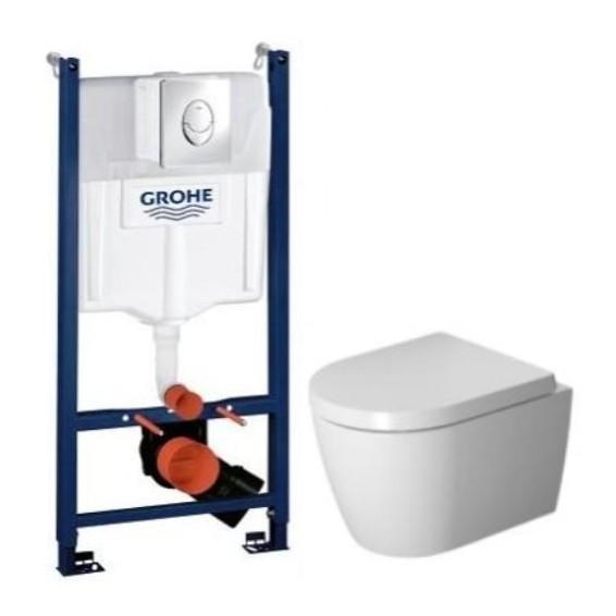 Duravit Me by Starck Compact toiletpakke inkl. sæde m/softclose, Wondergliss, cisterne og krom betjening