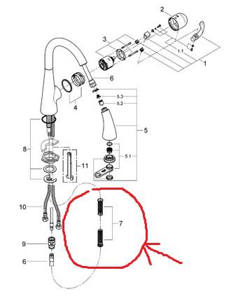 Grohe tilbagetræksfjeder