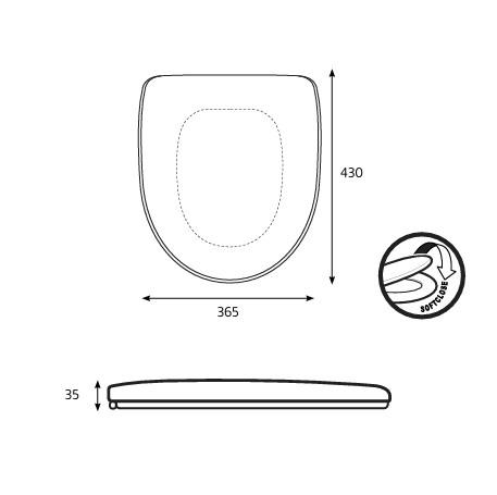Hafa Moon toiletsæde m/softclose - Hvid