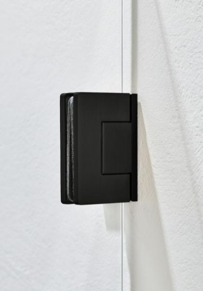 Hafa Infinity bruseniche - Klar glas - Mat sort - 90x90 cm Hafa Infinity bruseniche - Klar glas - Mat sort - 90x90 cm