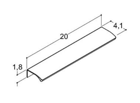 Dansani Ruler møbelgreb - 20 cm - Børstet sort