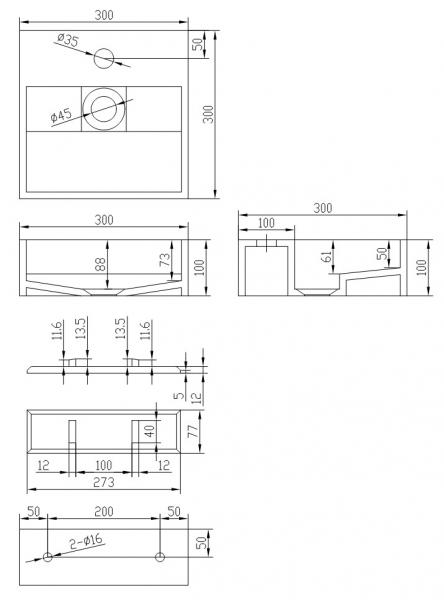 Ideavit Solidcube 30 håndvask t/væg - Uden overløb - Uden hanehul