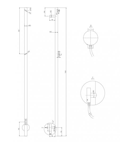 TVS Plus 1 h&aring;ndkl&aelig;det&oslash;rrer m/WiFi - 1500 x 85 - B&oslash;rstet guld/messing