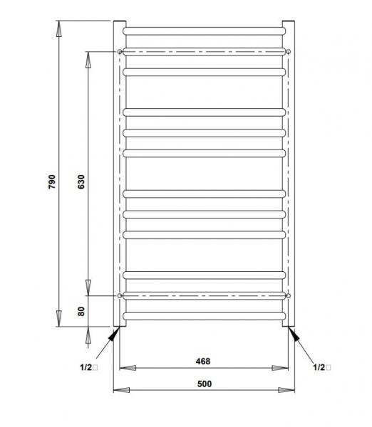 Strømberg Laveno håndklædetørrer - 50x79 cm - Krom Strømberg Laveno håndklædetørrer - 50x79 cm - Krom