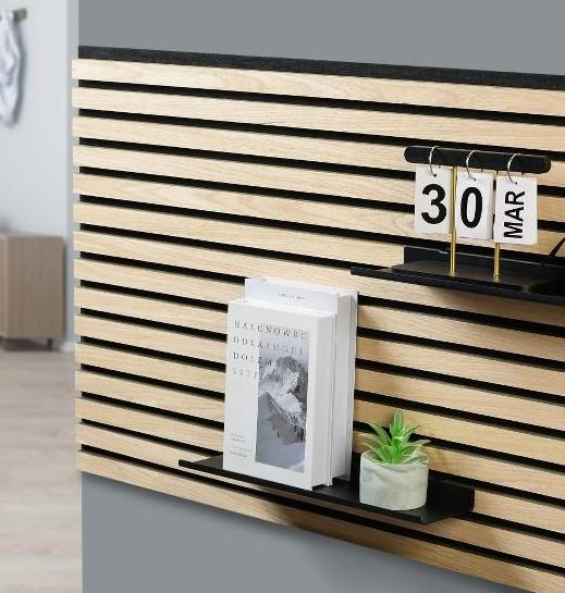 Sort hylde til akustikpanel - 40 cm - Vandret/lodret Sort hylde til akustikpanel - 40 cm - Vandret/lodret