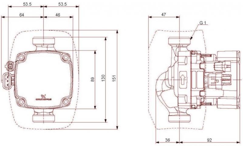 Grundfos ALPHA2 GO cirkulationspumpe 15-60 - 130 mm