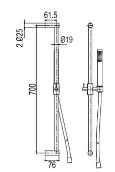 Primy Steel Pleasure 1 brusestangssæt - Amber (børstet kobber) Primy Steel Pleasure 1 brusestangssæt - Amber (børstet kobber)