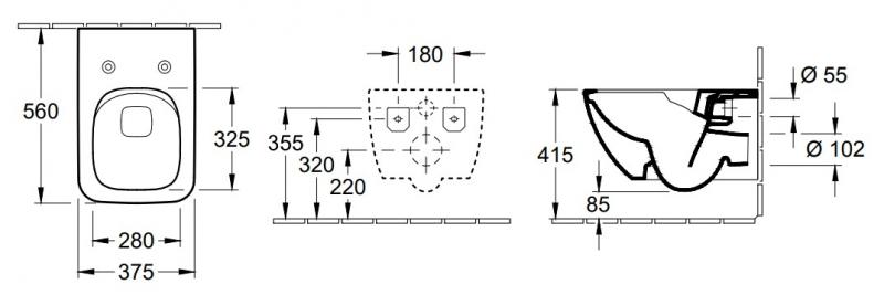 Villeroy & Boch Venticello væghængt toilet m/DirectFlush og sæde Villeroy & Boch Venticello væghængt toilet m/DirectFlush og sæde
