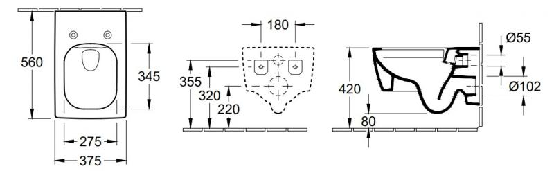 Villeroy & Boch Memento 2.0 Rimless væghængt toilet - Hvid Villeroy & Boch Memento 2.0 Rimless væghængt toilet - Hvid