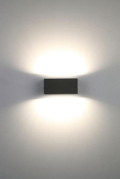 Lutec Architectural udendørslampe til væg 14 x 6,5 cm - 3000 K - Mørk grå