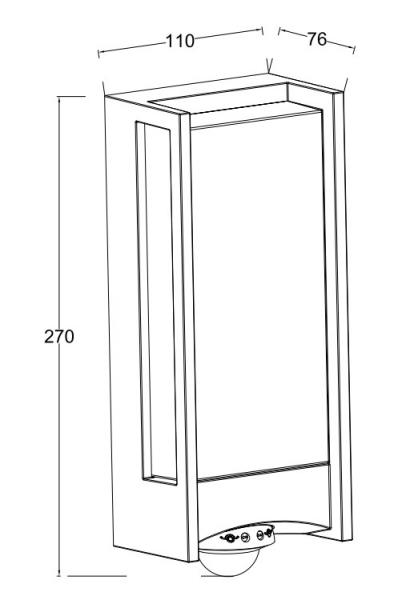 Lutec Architectural Qubo udendørslampe til væg m/PIR-sensor