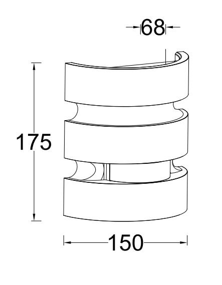 Lutec Architectural Maya udendørslampe til væg m/PIR-sensor - Rustfrit stål