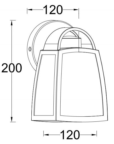 Lutec Tradition Kelsey udendørslampe til væg m/regnglas - Lille - Mat sort