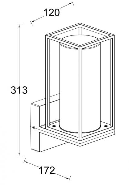 Lutec Tradition Flair 1 udendørslampe til væg - Mat sort
