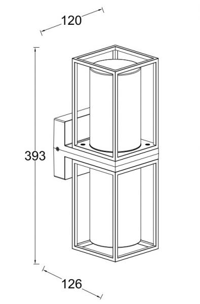 Lutec Tradition Flair dobbelt udendørslampe til væg - Mat sort