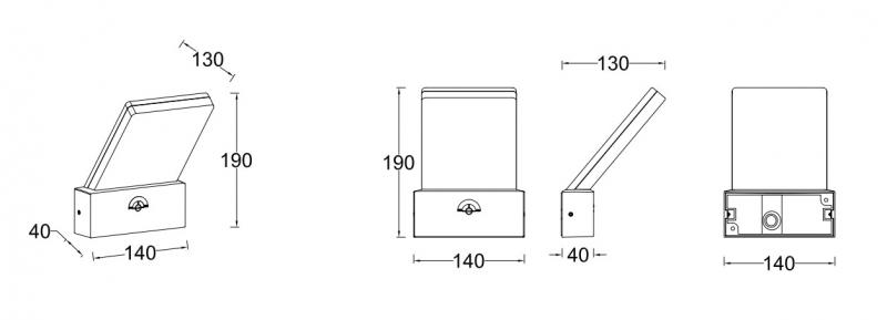 Lutec Architectural Pano udendørslampe til væg