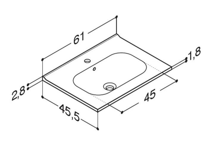 Dansani Kantate 60 møbelvask - 1 hanehul Dansani Kantate 60 møbelvask - 1 hanehul