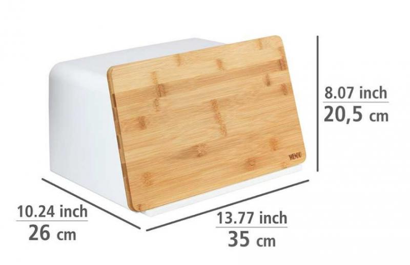 Wenko Kubo brødkasse m/tabletholder - Bambus/sort Wenko Kubo brødkasse m/tabletholder - Bambus/sort