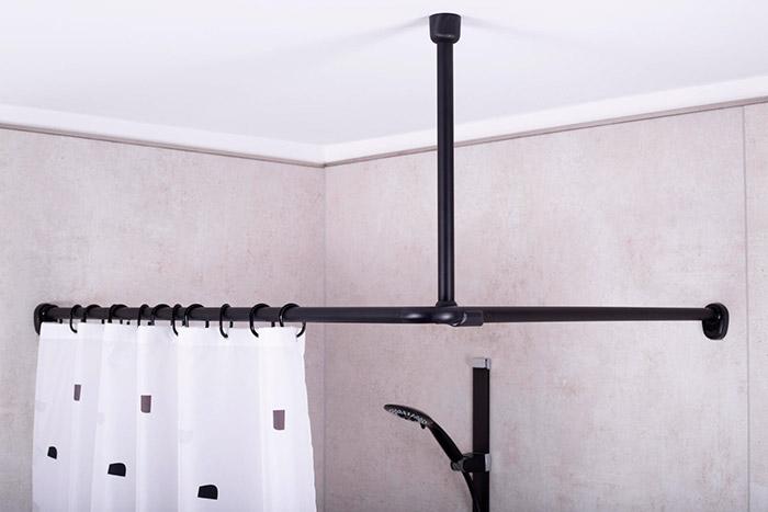 Ridder Wien loftstøtte t/badeforhængsstang - 50 cm - Mat sort Ridder Wien loftstøtte t/badeforhængsstang - 50 cm - Mat sort