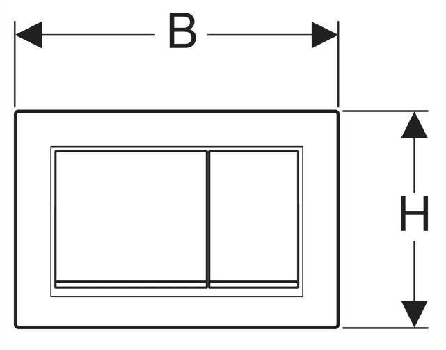 Geberit Omega 20 Square betjeningsplade - Hvid/krom
