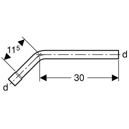 Geberit Skyllerørsbøjning 45° ø 32 mm, hvid Geberit Skyllerørsbøjning 45° ø 32 mm, hvid