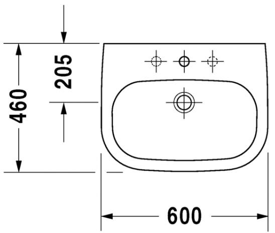 Duravit D-Code 60 håndvask t/væg