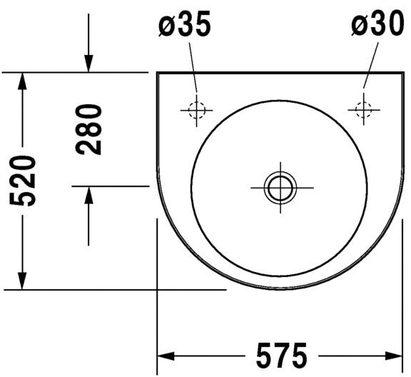 Duravit Architec 58 håndvask t/væg - Uden overløb Duravit Architec 58 håndvask t/væg - Uden overløb