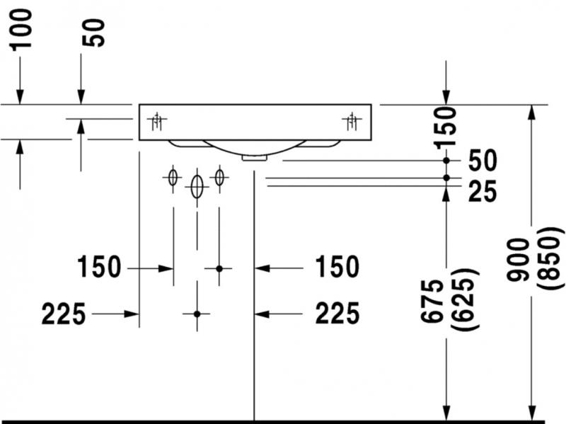 Duravit Architec 64 håndvask t/væg - Hjørne - Uden overløb Duravit Architec 64 håndvask t/væg - Hjørne - Uden overløb