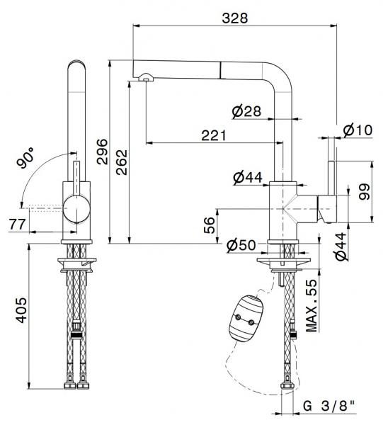 Cassøe Newform X-Trend køkkenarmatur m/udtræk - Mat sort Cassøe Newform X-Trend køkkenarmatur m/udtræk - Mat sort