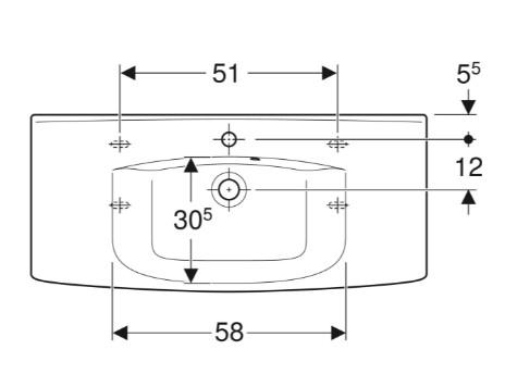 Ifö Spira Compact 92 håndvask t/væg - 1 hanehul - Ifö Clean Ifö Spira Compact 92 håndvask t/væg - 1 hanehul - Ifö Clean