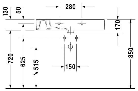 Duravit Vero 85 håndvask t/væg eller møbel Duravit Vero 85 håndvask t/væg eller møbel