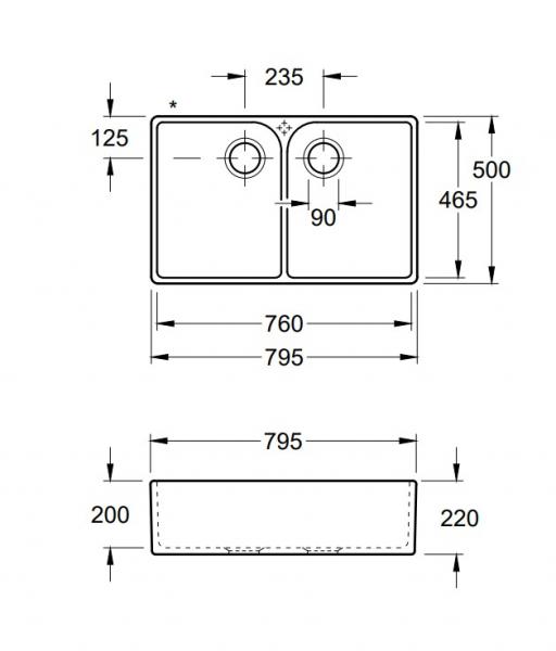 V&B Farmhouse 80 keramisk køkkenvask - Stone White V&B Farmhouse 80 keramisk køkkenvask - Stone White