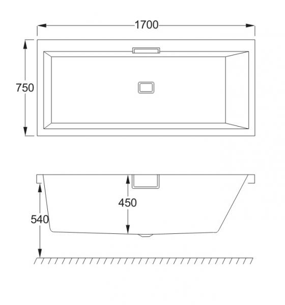 Strømberg Celsius badekar t/indbygning - 170 x 75 - Højre - 1 ryglæn Strømberg Celsius badekar t/indbygning - 170 x 75 - Højre - 1 ryglæn