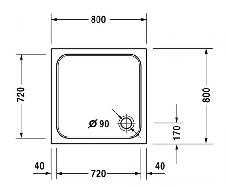 Duravit D-Code brusekar 800x800mm Duravit D-Code brusekar 800x800mm