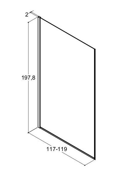Dansani Match D 117-119 cm fast brusevæg - Klar glas/matkrom Dansani Match D 117-119 cm fast brusevæg - Klar glas/matkrom