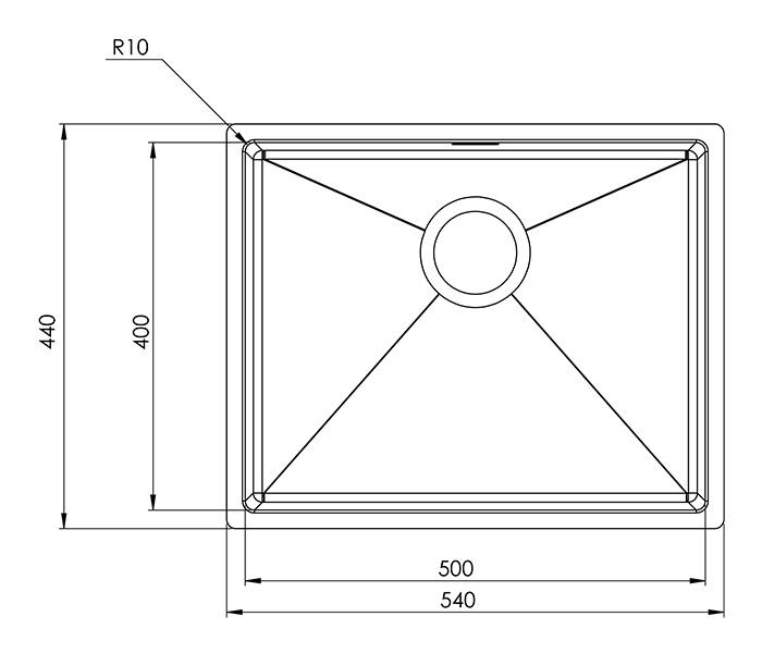 Intra Baltic 500F køkkenvask - Rustfrit stål