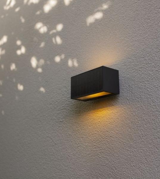 Lutec Solar Inka hybrid udendørslampe til væg m/solceller - Mørkegrå Lutec Solar Inka hybrid udendørslampe til væg m/solceller - Mørkegrå