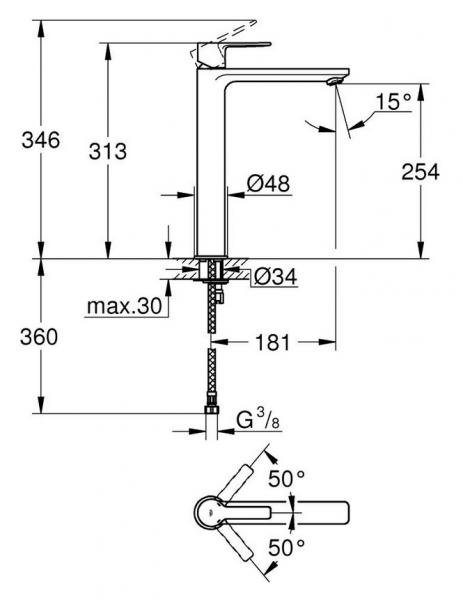 Grohe Lineare New armatur til bowlevask - Mat sort Grohe Lineare New armatur til bowlevask - Mat sort