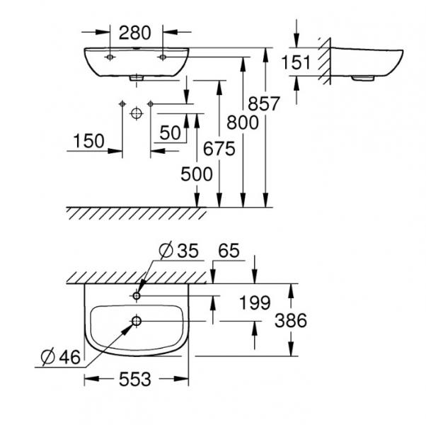 Grohe Essence & Bau håndvaskpakke - Børstet Cool Sunrise Grohe Essence & Bau håndvaskpakke - Børstet Cool Sunrise