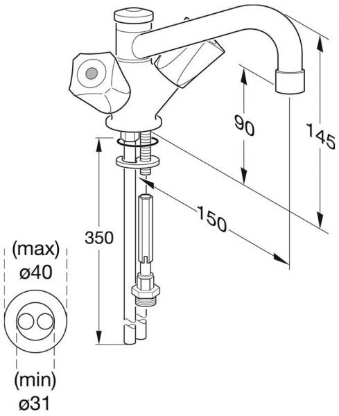 Børma håndvask-/ brusebatteri B7542AA Børma håndvask-/ brusebatteri B7542AA
