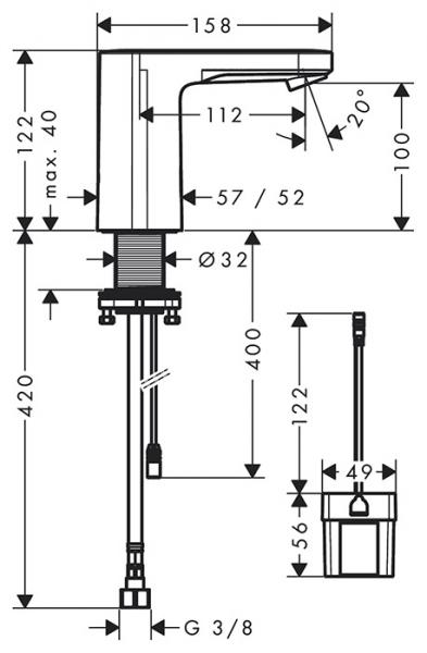 hansgrohe Vernis Blend berøringsfrit håndvaskarmatur t/koldt vand 6V - Krom