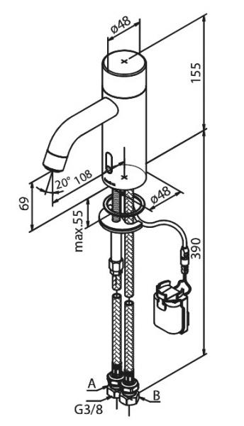 Damixa Silhouet Public Touchless håndvaskarmatur - Matsort Damixa Silhouet Public Touchless håndvaskarmatur - Matsort