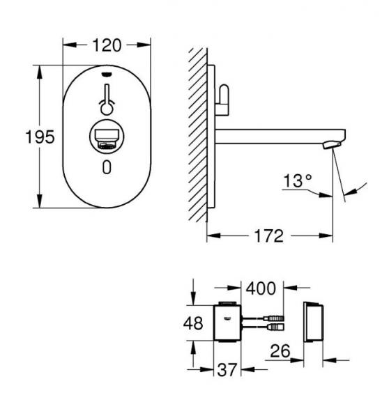 Grohe Eurosmart CE elektronisk håndvaskarmatur m/termostat og bluetooth